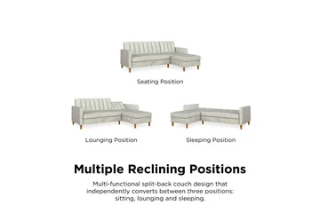 Celine 3-sits Divansovesofa Fløyel/Lysegrå - Dorel Home - Møbler - Sofaer - Fløyelssofaer