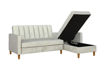 Celine 3-sits Divansovesofa Fløyel/Lysegrå - Dorel Home - Møbler - Sofaer - Fløyelssofaer