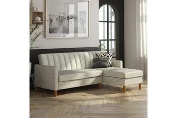 Celine 3-sits Divansovesofa Fløyel/Lysegrå - Dorel Home - Møbler - Sofaer - Fløyelssofaer