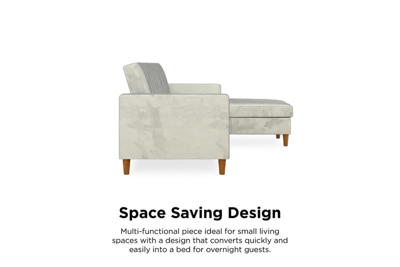 Celine 3-sits Divansovesofa Fløyel/Lysegrå - Dorel Home - Møbler - Sofaer - Fløyelssofaer