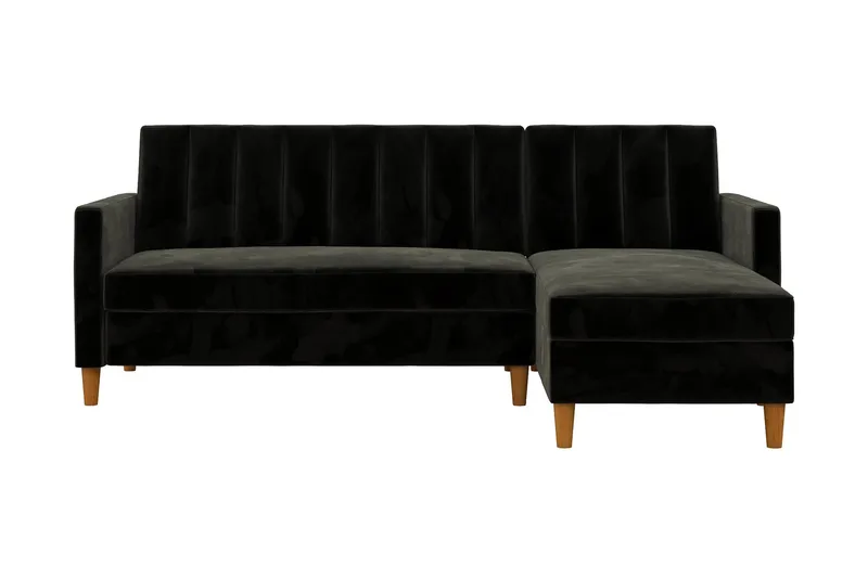 Celine 3-sits Divansovesofa Fløyel/Svart, Dorel Home