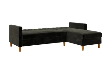Celine 3-sits Divansovesofa Fløyel/Svart - Dorel Home - Møbler - Sofaer - Fløyelssofaer
