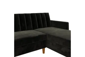 Celine 3-sits Divansovesofa Fløyel/Svart - Dorel Home - Møbler - Sofaer - Fløyelssofaer
