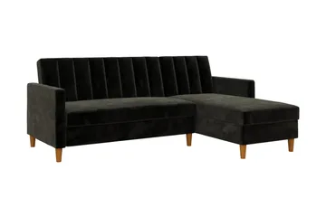 Celine 3-sits Divansovesofa Fløyel/Svart - Dorel Home - Møbler - Sofaer - Fløyelssofaer