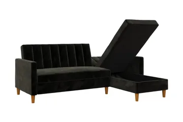 Celine 3-sits Divansovesofa Fløyel/Svart - Dorel Home - Møbler - Sofaer - Fløyelssofaer