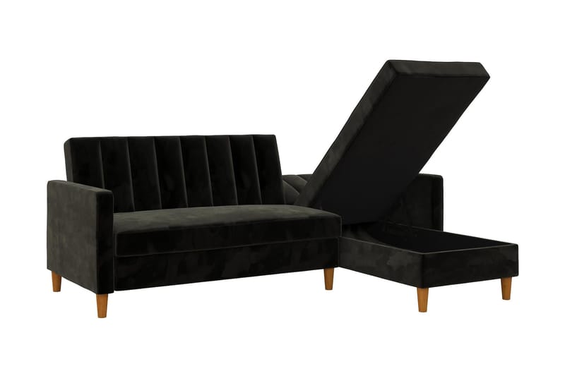 Celine 3-sits Divansovesofa Fløyel/Svart - Dorel Home - Møbler - Sofaer - Fløyelssofaer
