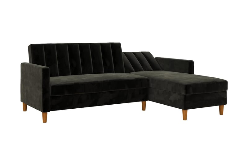 Celine 3-sits Divansovesofa Fløyel/Svart - Dorel Home - Møbler - Sofaer - Fløyelssofaer