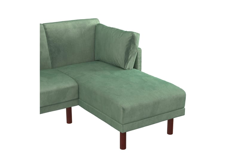 Clair 3-seters Sovesofa med Sjeselong Justerbar Fløyel/Grønn - Dorel Home - Møbler - Sofaer - Fløyelssofaer