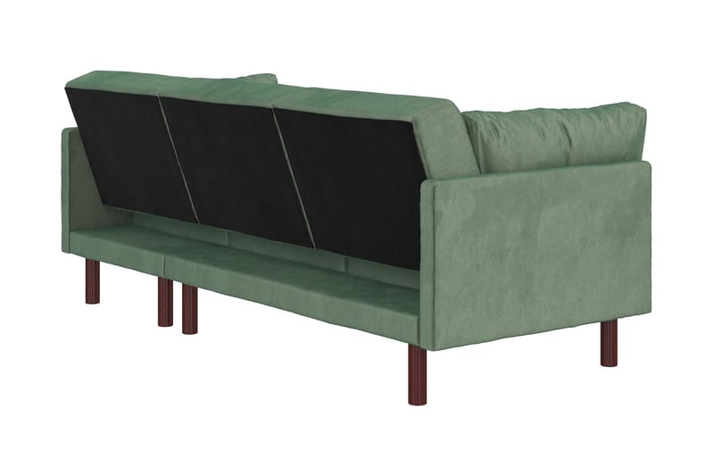 Clair 3-seters Sovesofa med Sjeselong Justerbar Fløyel/Grønn - Dorel Home - Møbler - Sofaer - Fløyelssofaer