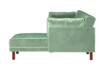 Clair 3-seters Sovesofa med Sjeselong Justerbar Fløyel/Grønn - Dorel Home - Møbler - Sofaer - Fløyelssofaer