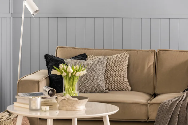 Cloudia Fløyelssofa 2-seters - Beige - Møbler - Sofaer - Fløyelssofaer