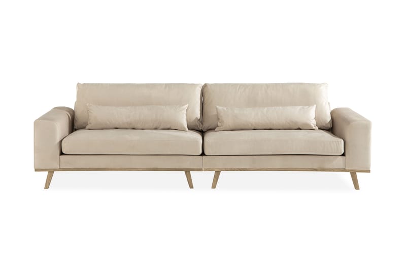 Copenhagen 4-seters Fløyelssofa - Beige - Møbler - Sofaer - Fløyelssofaer