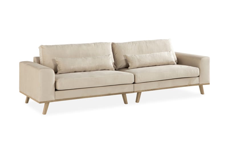 Copenhagen 4-seters Fløyelssofa - Beige - Møbler - Sofaer - Fløyelssofaer