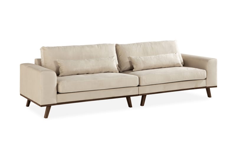 Copenhagen 4-seters Fløyelssofa - Beige - Møbler - Sofaer - Fløyelssofaer