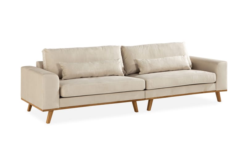 Copenhagen 4-seters Fløyelssofa - Beige - Møbler - Sofaer - Fløyelssofaer
