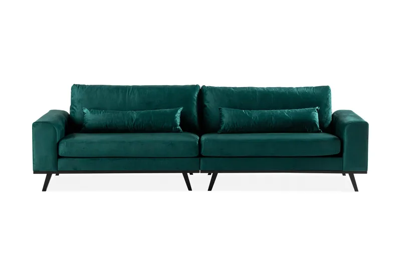 Copenhagen 4-seters Fløyelssofa, Grønn
