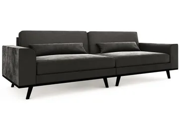 Copenhagen 4-seters Fløyelssofa - Mørk grå - Møbler - Sofaer - Fløyelssofaer