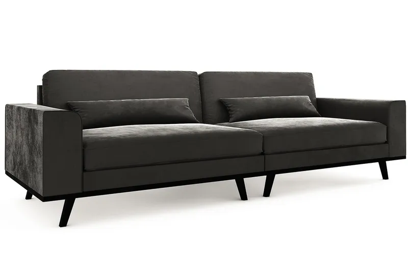 Copenhagen 4-seters Fløyelssofa - Mørk grå - Møbler - Sofaer - Fløyelssofaer