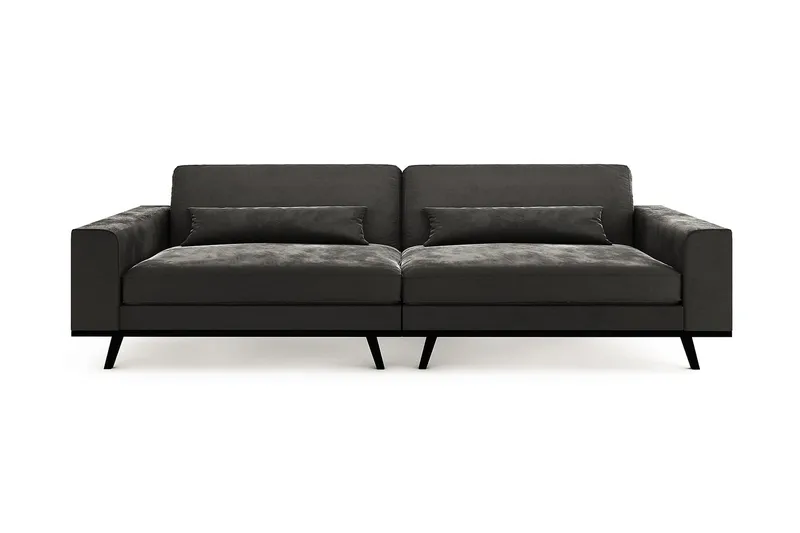 Copenhagen 4-seters Fløyelssofa, Mørk grå