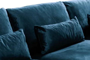 Copenhagen 4-seters Høyrevendt L-formet Divansofa i Fløyel - Blå - Møbler - Sofaer - Fløyelssofaer