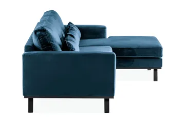 Copenhagen 4-seters Høyrevendt L-formet Divansofa i Fløyel - Blå - Møbler - Sofaer - Fløyelssofaer