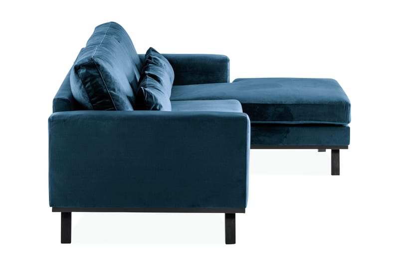 Copenhagen 4-seters Høyrevendt L-formet Divansofa i Fløyel - Blå - Møbler - Sofaer - Fløyelssofaer