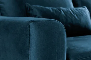 Copenhagen 4-seters Høyrevendt L-formet Divansofa i Fløyel - Blå - Møbler - Sofaer - Fløyelssofaer