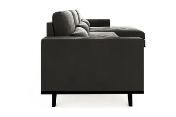 Copenhagen 4-seters Høyrevendt L-formet Divansofa i Fløyel - Mørk grå - Møbler - Sofaer - Fløyelssofaer