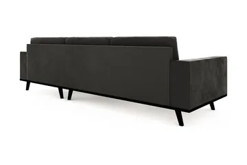 Copenhagen 4-seters Høyrevendt L-formet Divansofa i Fløyel - Mørk grå - Møbler - Sofaer - Fløyelssofaer