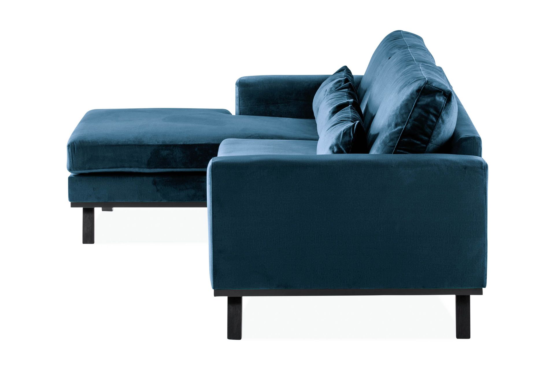 Copenhagen 4-seters Venstrevendt L-formet Divansofa i Fløyel - Blå - Møbler - Sofaer - Fløyelssofaer