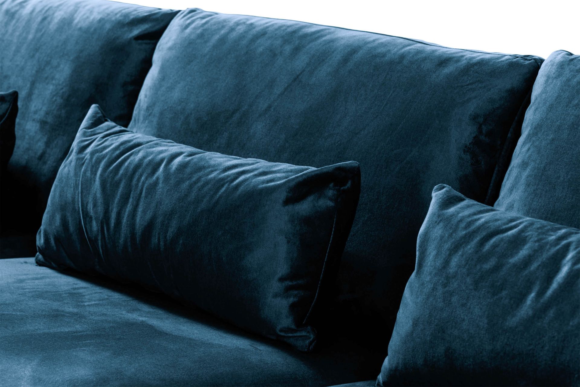 Copenhagen 4-seters Venstrevendt L-formet Divansofa i Fløyel - Blå - Møbler - Sofaer - Fløyelssofaer