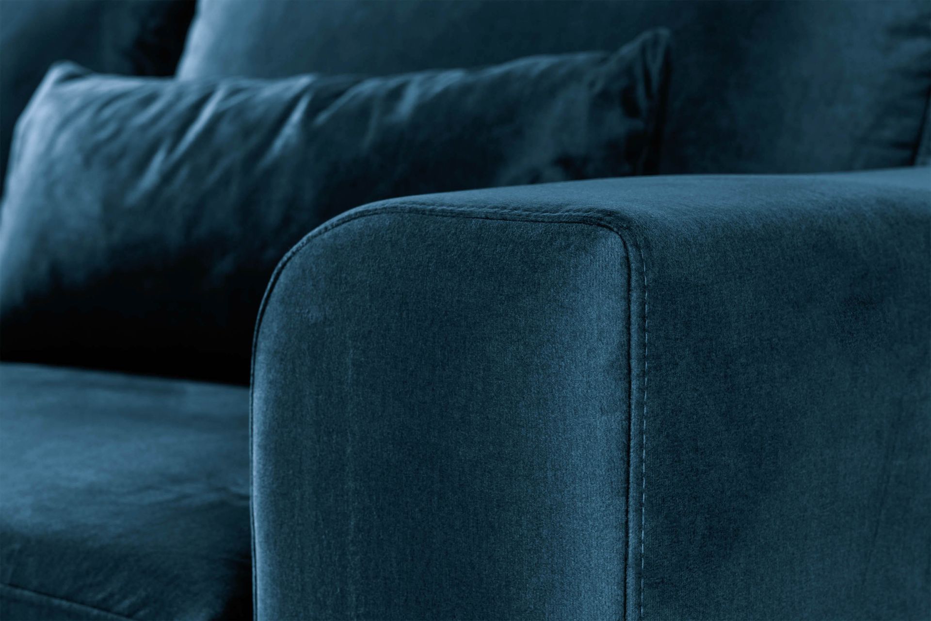 Copenhagen 4-seters Venstrevendt L-formet Divansofa i Fløyel - Blå - Møbler - Sofaer - Fløyelssofaer