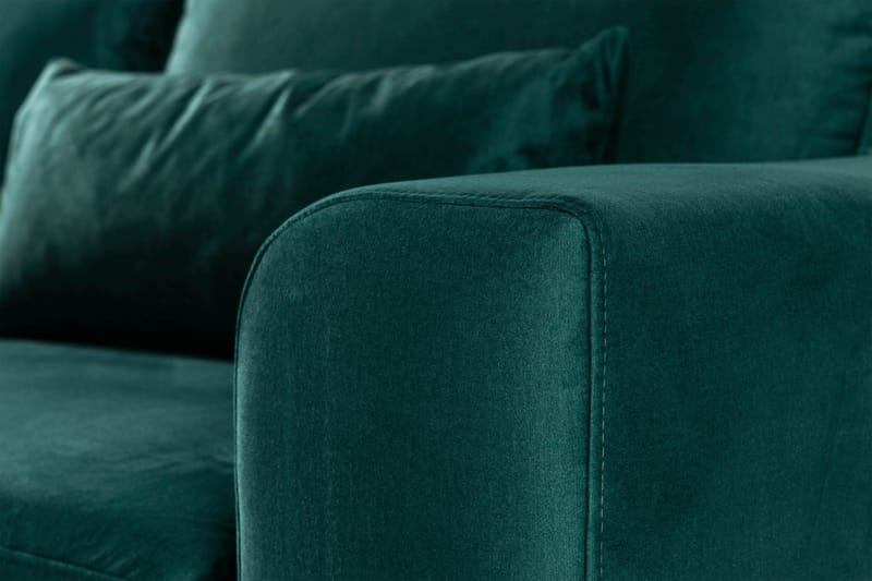 Copenhagen 4-seters Venstrevendt L-formet Divansofa i Fløyel - Grønn - Møbler - Sofaer - Fløyelssofaer