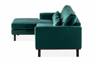 Copenhagen 4-seters Venstrevendt L-formet Divansofa i Fløyel - Grønn - Møbler - Sofaer - Fløyelssofaer