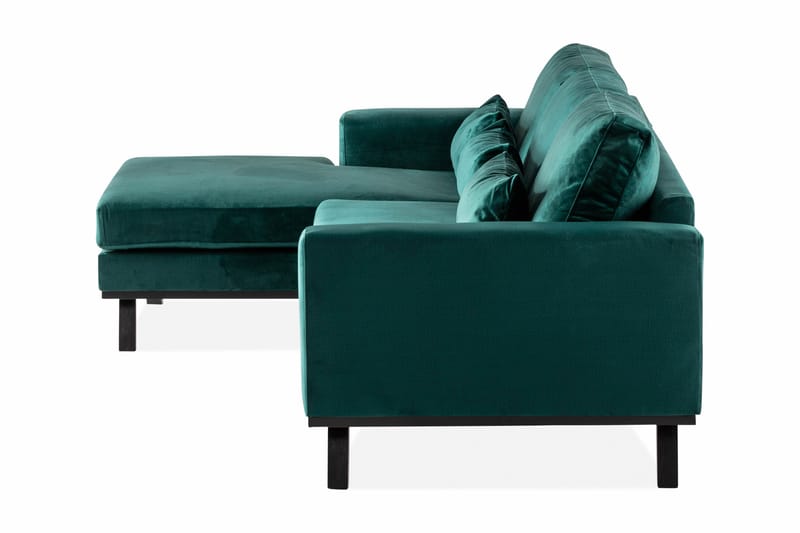 Copenhagen 4-seters Venstrevendt L-formet Divansofa i Fløyel - Grønn - Møbler - Sofaer - Fløyelssofaer