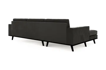 Copenhagen 4-seters Venstrevendt L-formet Divansofa i Fløyel - Mørk grå - Møbler - Sofaer - Fløyelssofaer