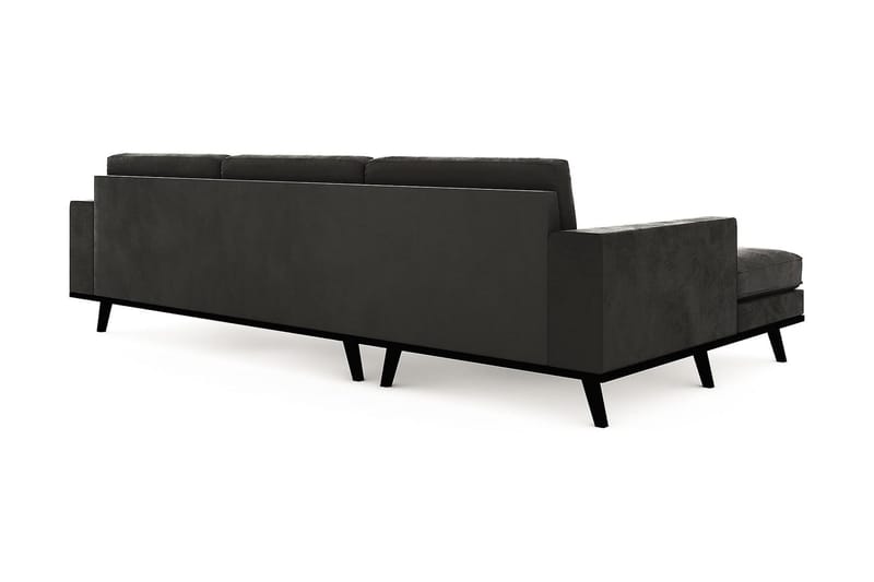 Copenhagen 4-seters Venstrevendt L-formet Divansofa i Fløyel - Mørk grå - Møbler - Sofaer - Fløyelssofaer