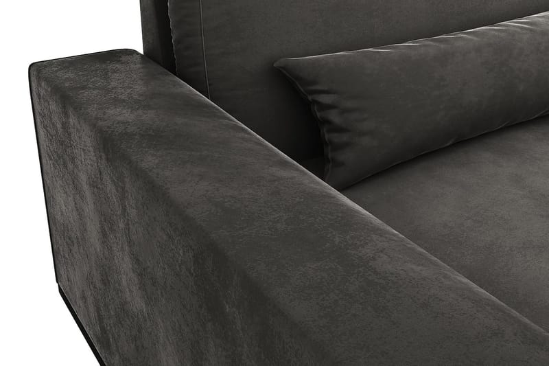 Copenhagen 4-seters Venstrevendt L-formet Divansofa i Fløyel - Mørk grå - Møbler - Sofaer - Fløyelssofaer