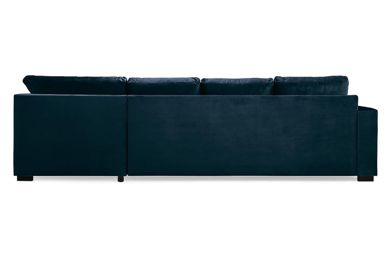 Crazy 4-seters Høyrevendt U-formet Large Sofa med Divan og Sjeselong i Fløyel - Blå - Møbler - Sofaer - Fløyelssofaer