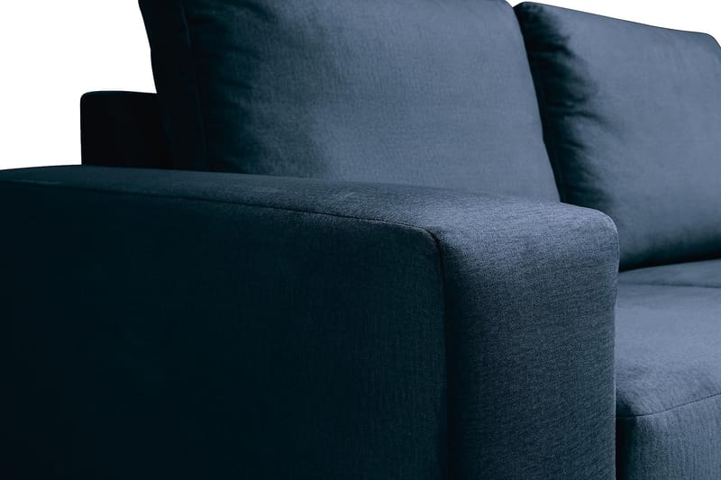 Crazy 4-seters Høyrevendt U-formet Large Sofa med Divan og Sjeselong i Fløyel - Blå - Møbler - Sofaer - Fløyelssofaer