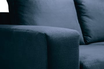 Crazy 4-seters Høyrevendt U-formet Large Sofa med Divan og Sjeselong i Fløyel - Blå - Møbler - Sofaer - Fløyelssofaer