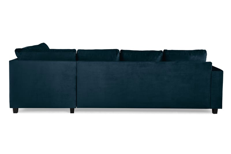 Crazy 4-seters Høyrevendt U-formet Large Sofa med Divan og Sjeselong i Fløyel - Blå - Møbler - Sofaer - Fløyelssofaer