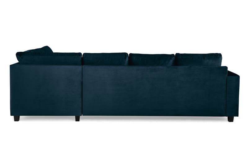 Crazy 4-seters Høyrevendt U-formet Large Sofa med Divan og Sjeselong i Fløyel - Blå - Møbler - Sofaer - Fløyelssofaer