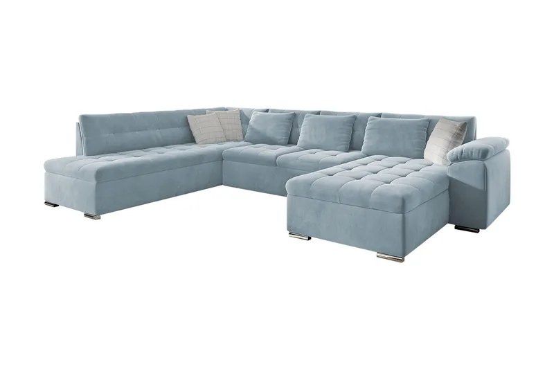 Dynir 4-seter Sovesofa i Fløyel, Lyseblå