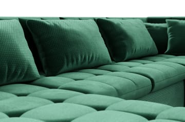 Dynir Venstre Kapitonert Sovesofa med Oppbevaring i Fløyel - Grønn - Møbler - Sofaer - Fløyelssofaer