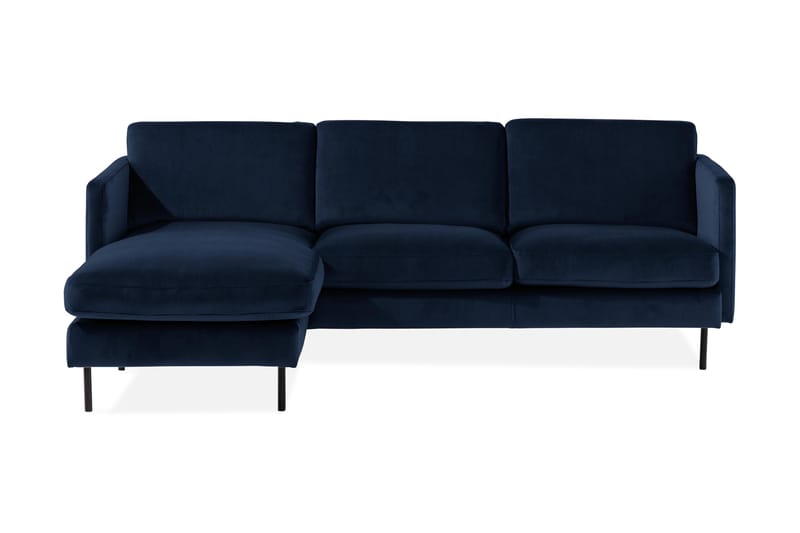 Fløyelssofa Elion 2-seter med Divan Venstre - Blå - 2 seters sofa med divan - Fløyelssofaer - Sofaer med sjeselong