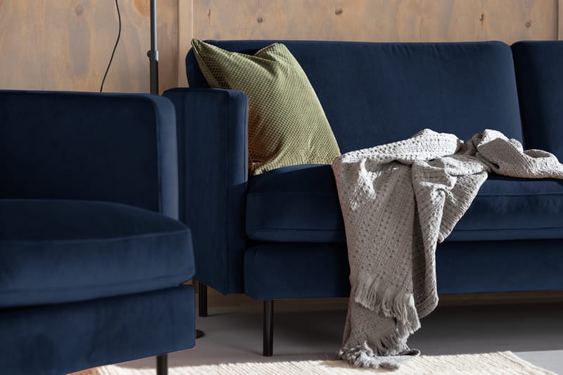 Fløyelssofa Elion 3-seter - Blå - Fløyelssofaer - 3 seter sofa