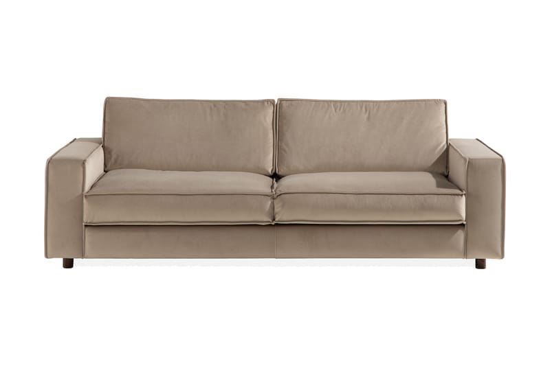 Fløyelssofa Leonora 4-seter - Beige - 4 seter sofa - Fløyelssofaer