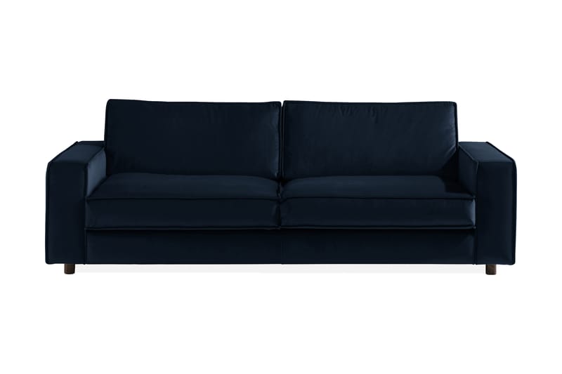 Fløyelssofa Leonora 4-seter - Blå - 4 seter sofa - Fløyelssofaer