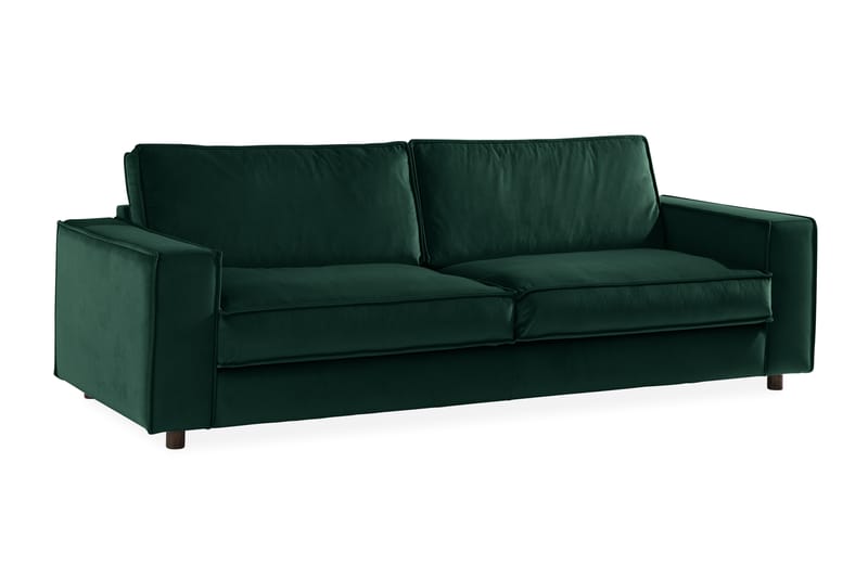 Fløyelssofa Leonora 4-seter - Grønn - 4 seter sofa - Fløyelssofaer